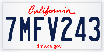 CA license plate 7MFV243