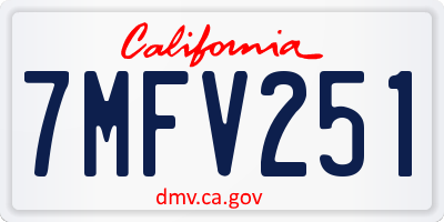 CA license plate 7MFV251