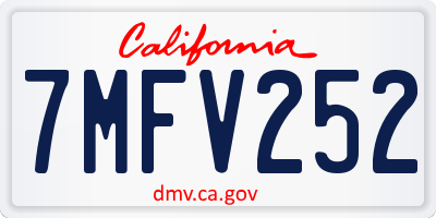CA license plate 7MFV252