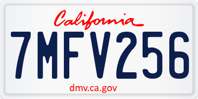 CA license plate 7MFV256
