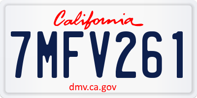 CA license plate 7MFV261