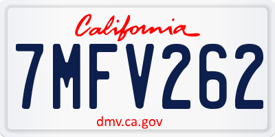 CA license plate 7MFV262