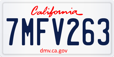 CA license plate 7MFV263