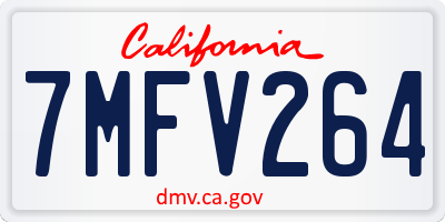 CA license plate 7MFV264