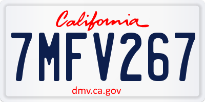 CA license plate 7MFV267