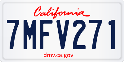 CA license plate 7MFV271