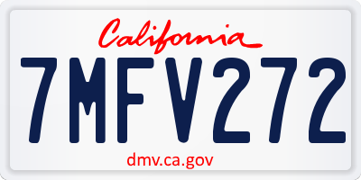 CA license plate 7MFV272