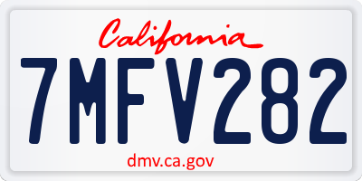 CA license plate 7MFV282