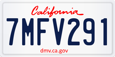 CA license plate 7MFV291