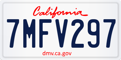 CA license plate 7MFV297