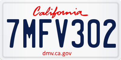 CA license plate 7MFV302