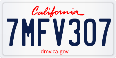 CA license plate 7MFV307