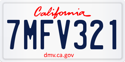 CA license plate 7MFV321