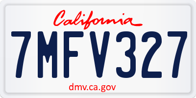 CA license plate 7MFV327