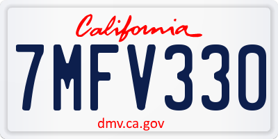 CA license plate 7MFV330