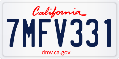 CA license plate 7MFV331