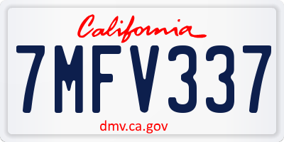 CA license plate 7MFV337