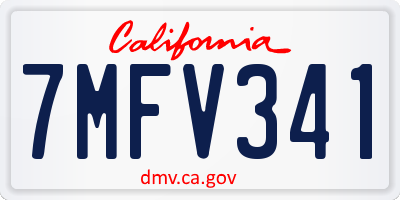 CA license plate 7MFV341