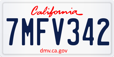 CA license plate 7MFV342