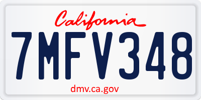 CA license plate 7MFV348