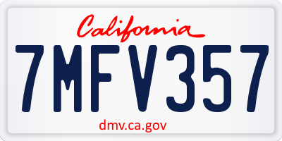 CA license plate 7MFV357