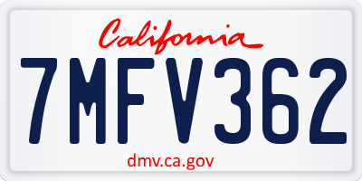 CA license plate 7MFV362