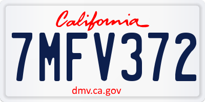 CA license plate 7MFV372