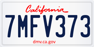 CA license plate 7MFV373