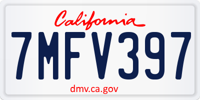 CA license plate 7MFV397