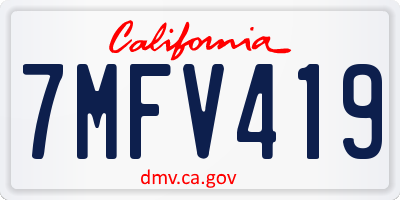 CA license plate 7MFV419