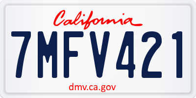 CA license plate 7MFV421