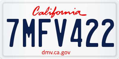 CA license plate 7MFV422