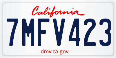 CA license plate 7MFV423