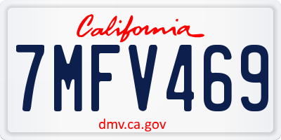 CA license plate 7MFV469