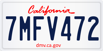 CA license plate 7MFV472