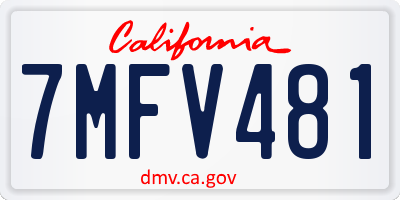 CA license plate 7MFV481