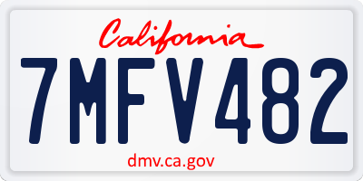 CA license plate 7MFV482