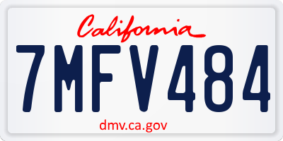 CA license plate 7MFV484