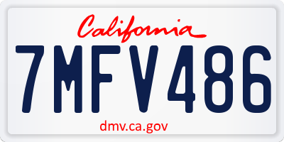 CA license plate 7MFV486