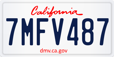 CA license plate 7MFV487