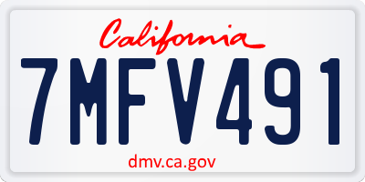 CA license plate 7MFV491