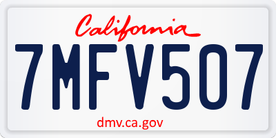 CA license plate 7MFV507
