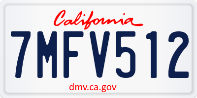 CA license plate 7MFV512