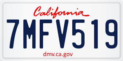 CA license plate 7MFV519