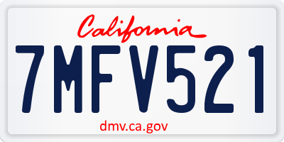 CA license plate 7MFV521