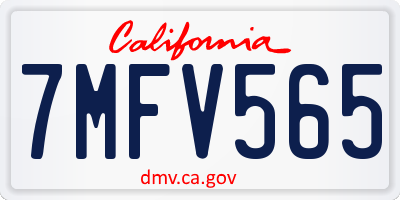 CA license plate 7MFV565