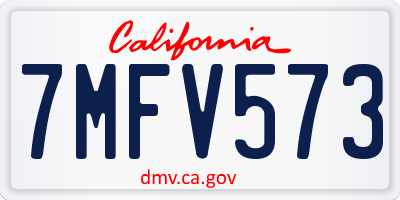 CA license plate 7MFV573