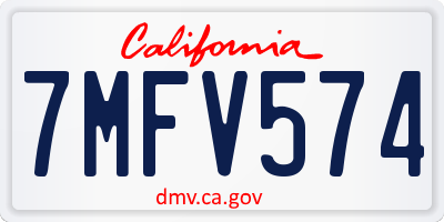 CA license plate 7MFV574