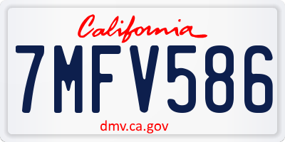 CA license plate 7MFV586