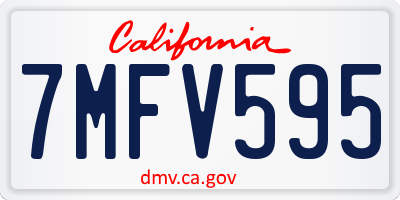 CA license plate 7MFV595